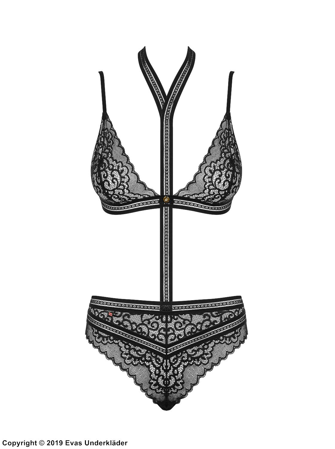 Sexy Dessous-Teddy, Spitze, Halsband